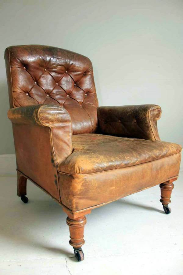 19Th Century Gentlemans Leather Library Chair
