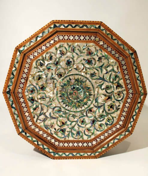 A Very Large Inlaid Mother Of Pearl Syrian Table