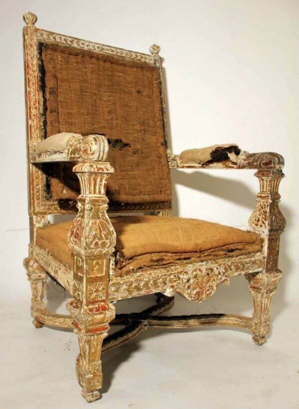 18Th Century Carved And Gilded Armchair