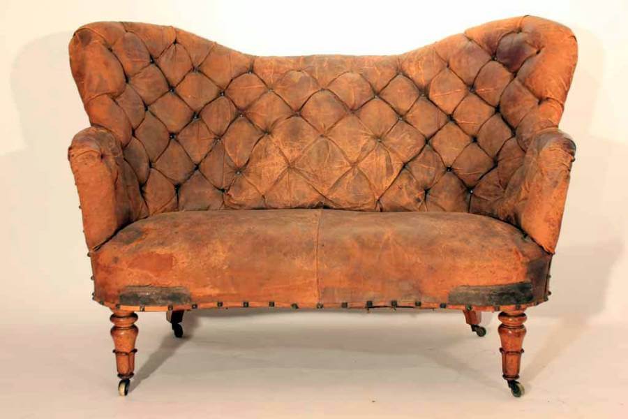 19Th Century Leather Sofa