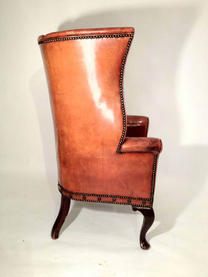 19th Century Leather Porters Chair