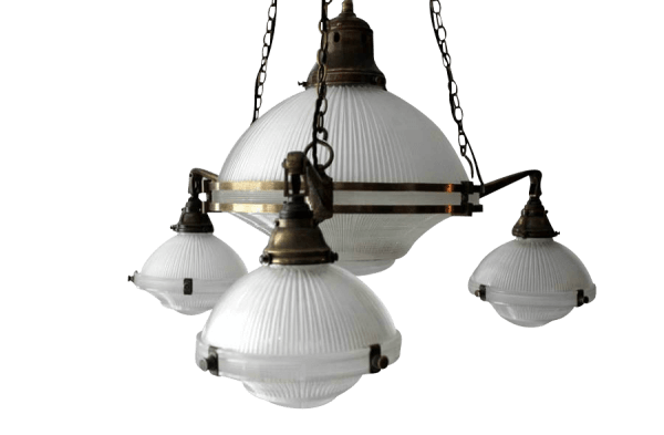 A Pair Of Early 20Th Century Holophane Chandelier
