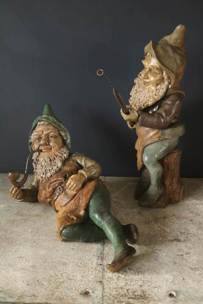 A Pair Of 19th Century Austrian Terracotta Gnomes Blighty Antiques