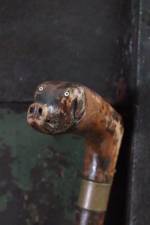 Folk Art Walking Pig Stick.