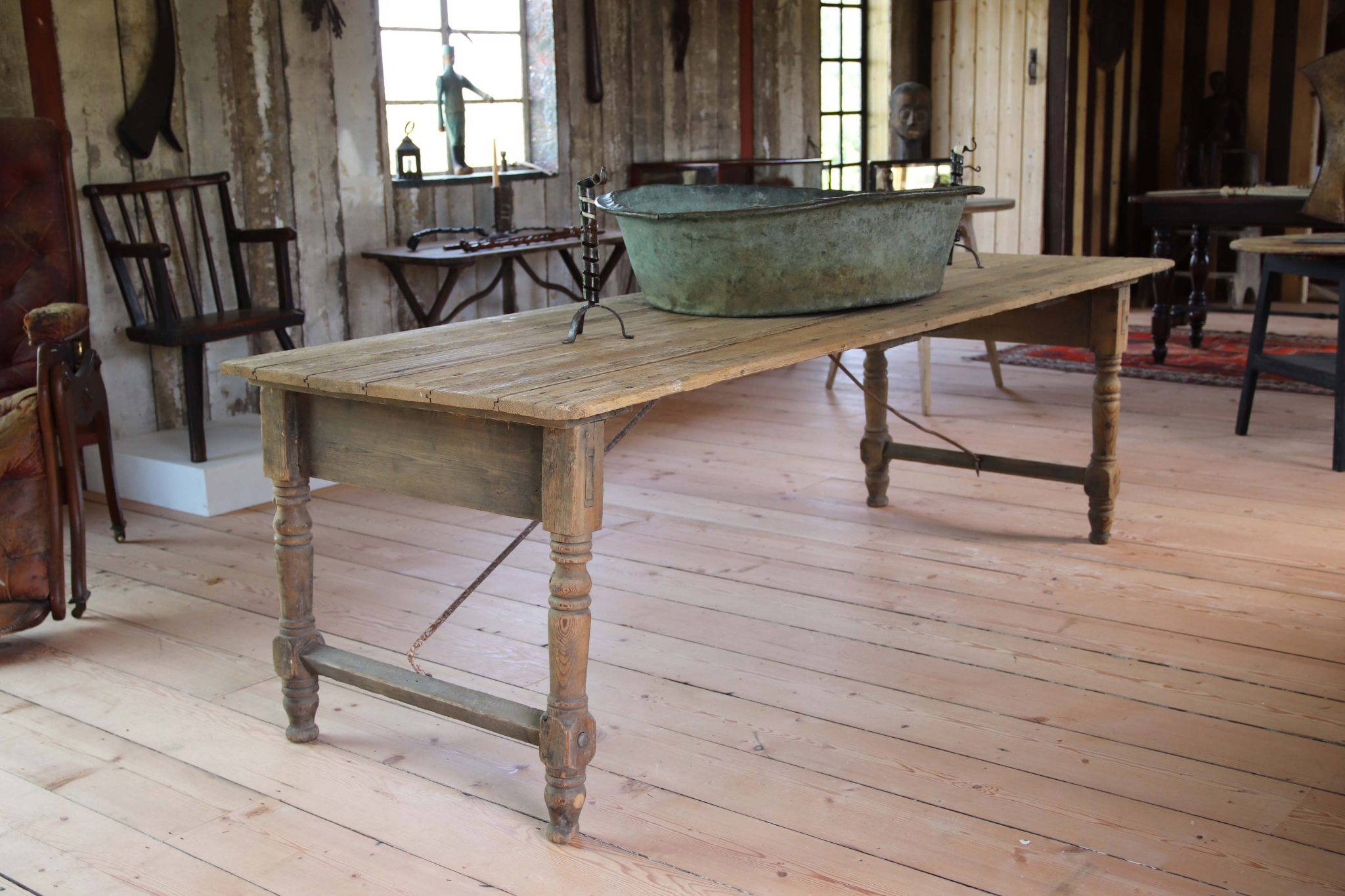 19Th Century Welsh Chapel Trestle Table. - Image 7