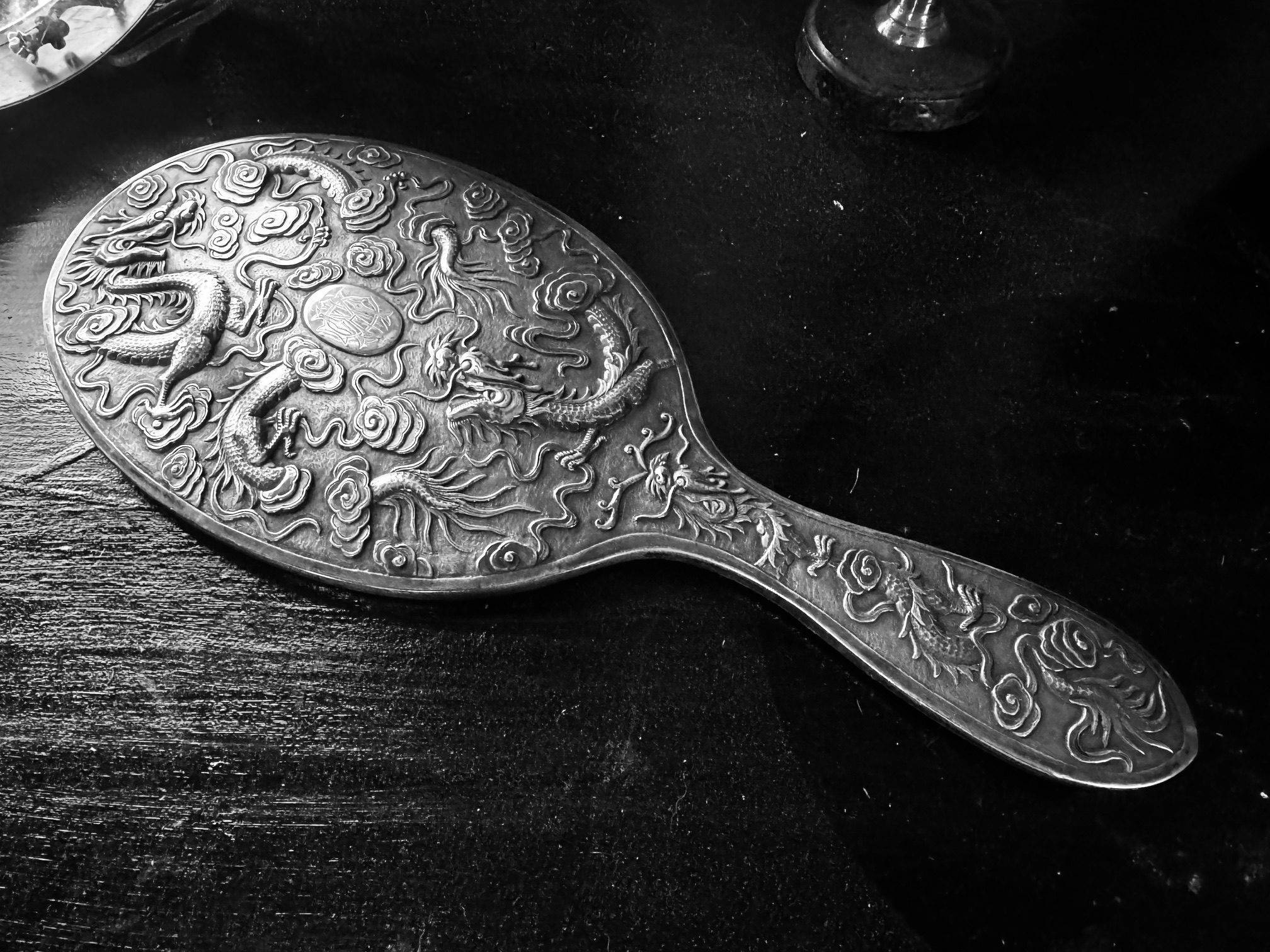 Edwardian Silver Dressing Mirror. - Image 2