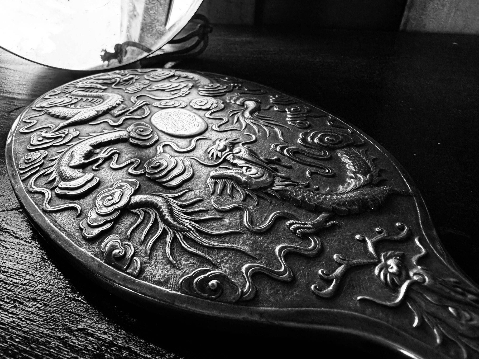 Edwardian Silver Dressing Mirror. - Image 3