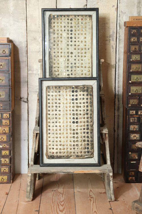 A Pair Of 19Th Century Framed Button Samplers.