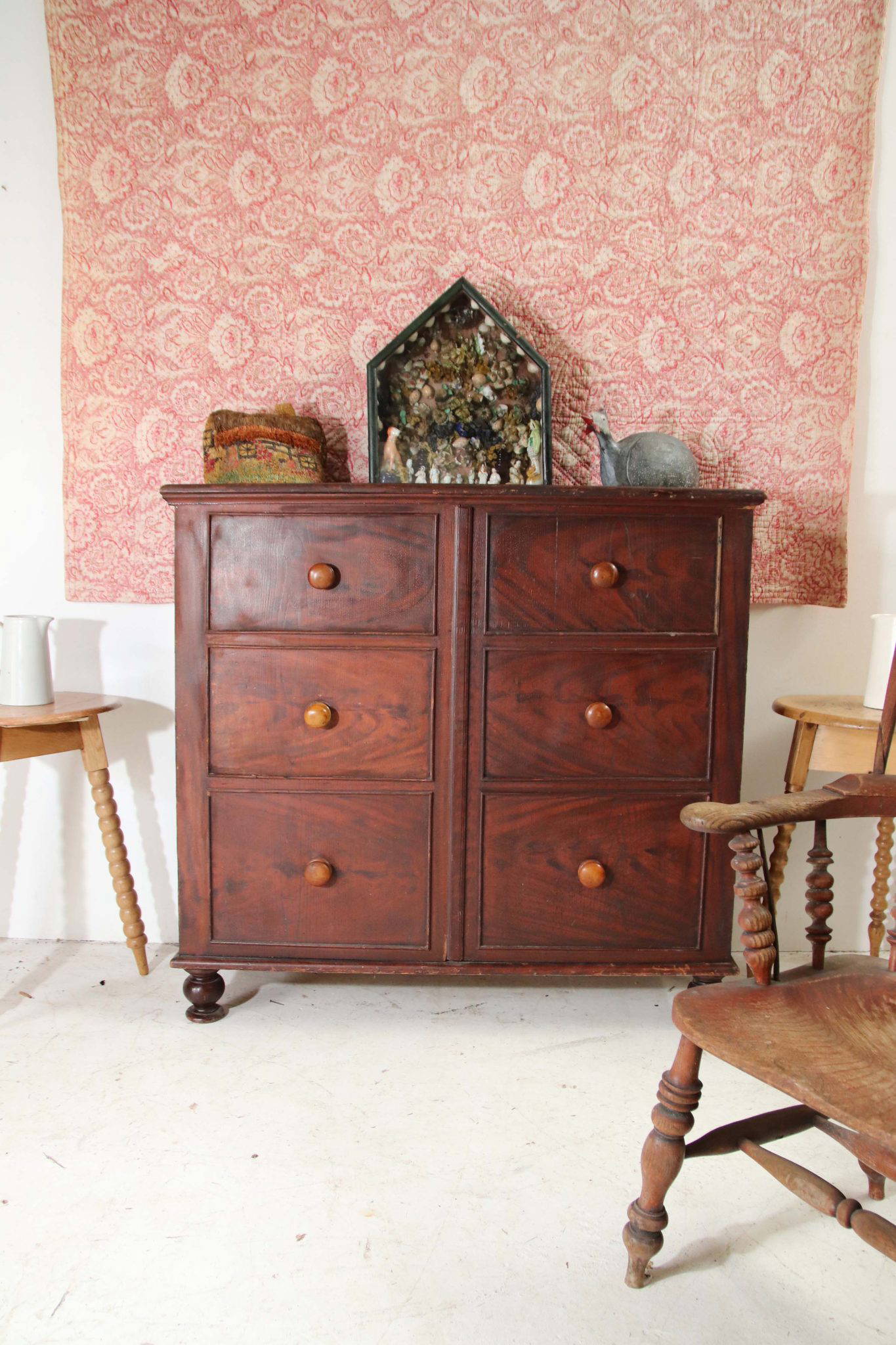 19Th Century Welsh Scumble Painted Chest-Cupboard. - Image 14