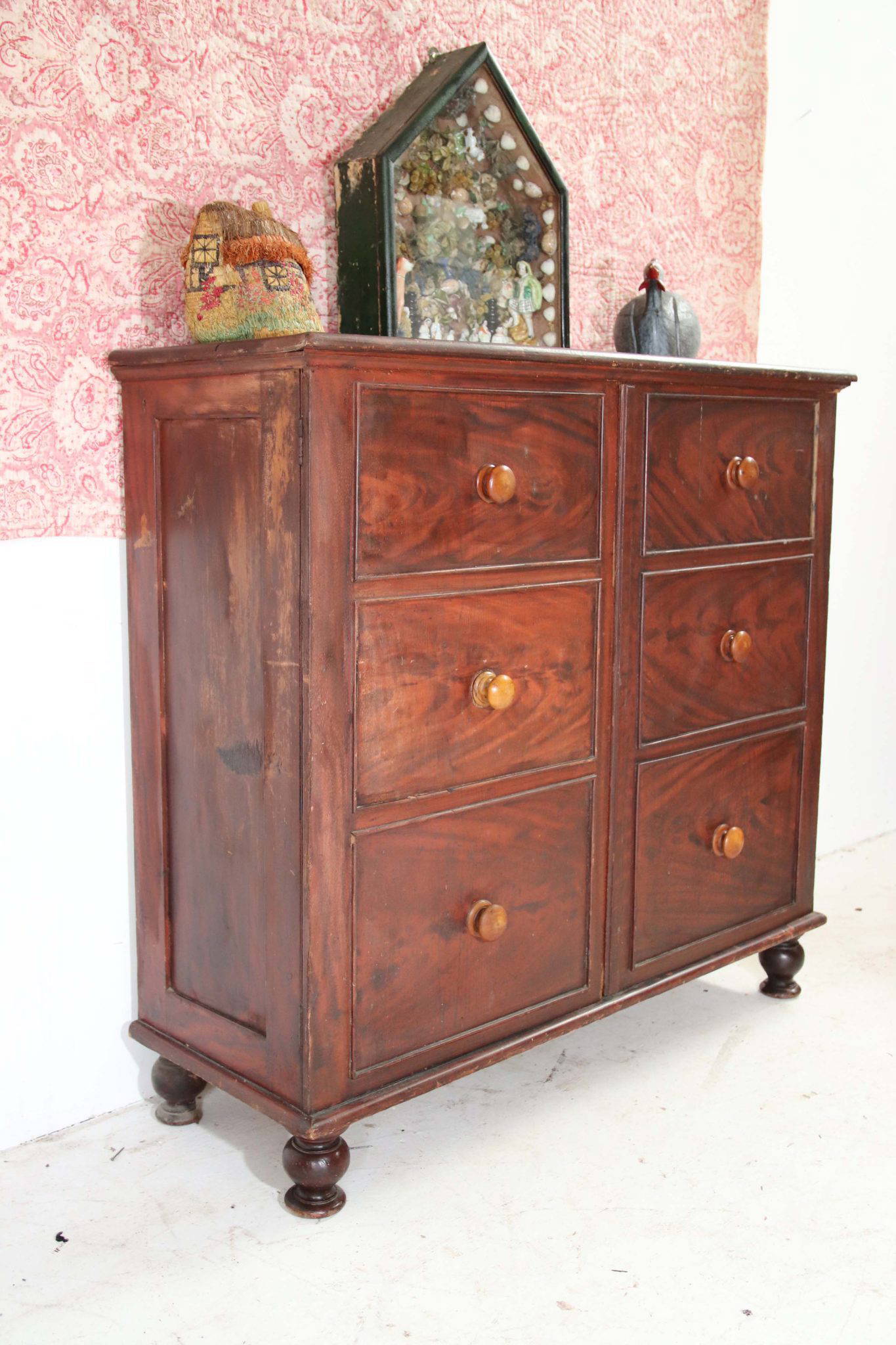 19Th Century Welsh Scumble Painted Chest-Cupboard. - Image 4