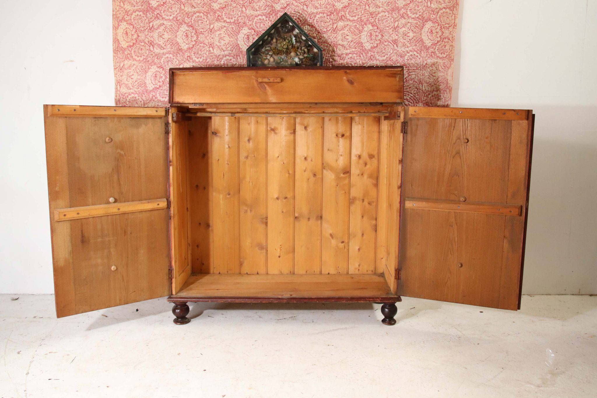 19Th Century Welsh Scumble Painted Chest-Cupboard. - Image 6