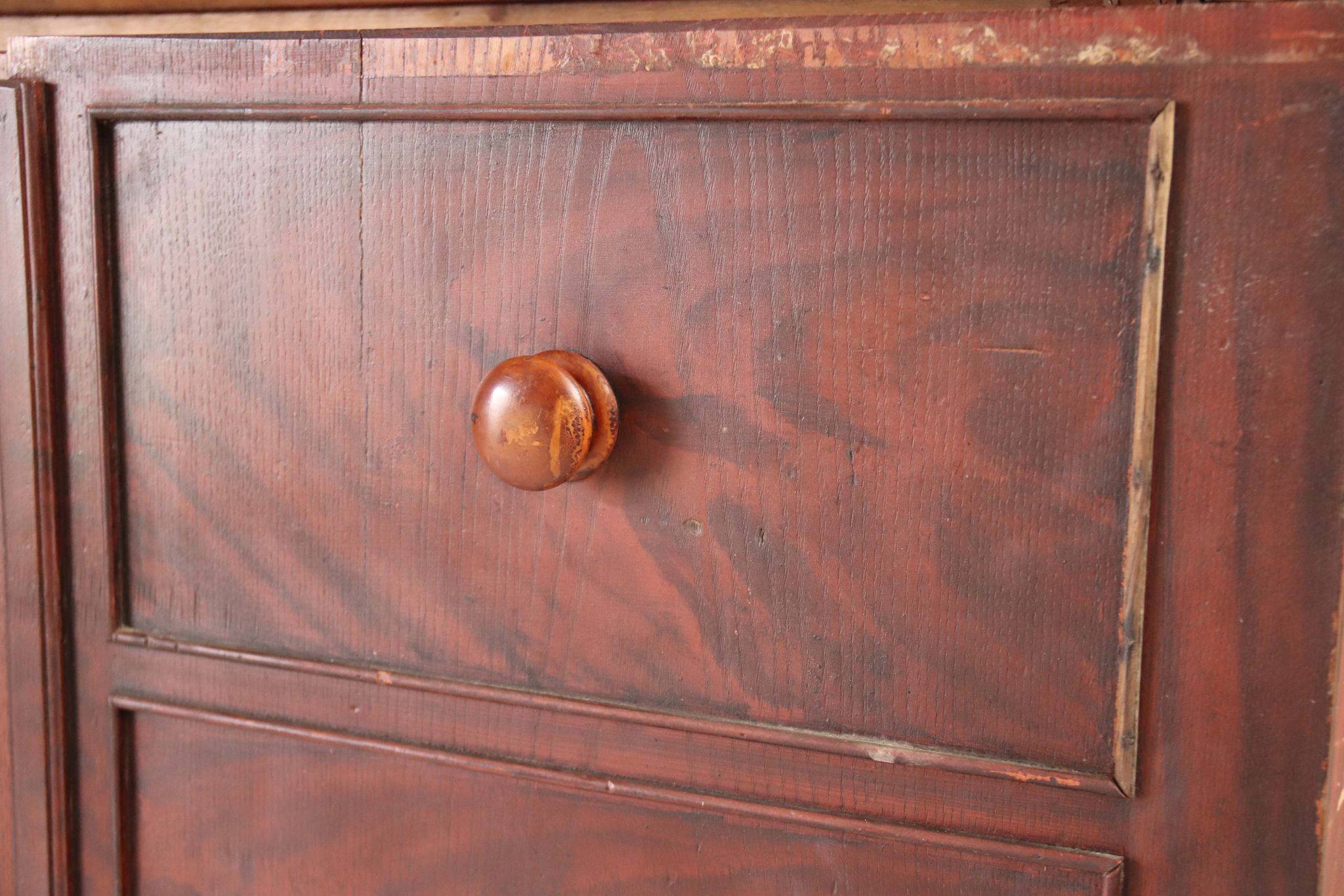 19Th Century Welsh Scumble Painted Chest-Cupboard. - Image 9
