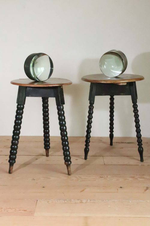 Near Pair Of 19Th Century Bobbin Cricket Tables.
