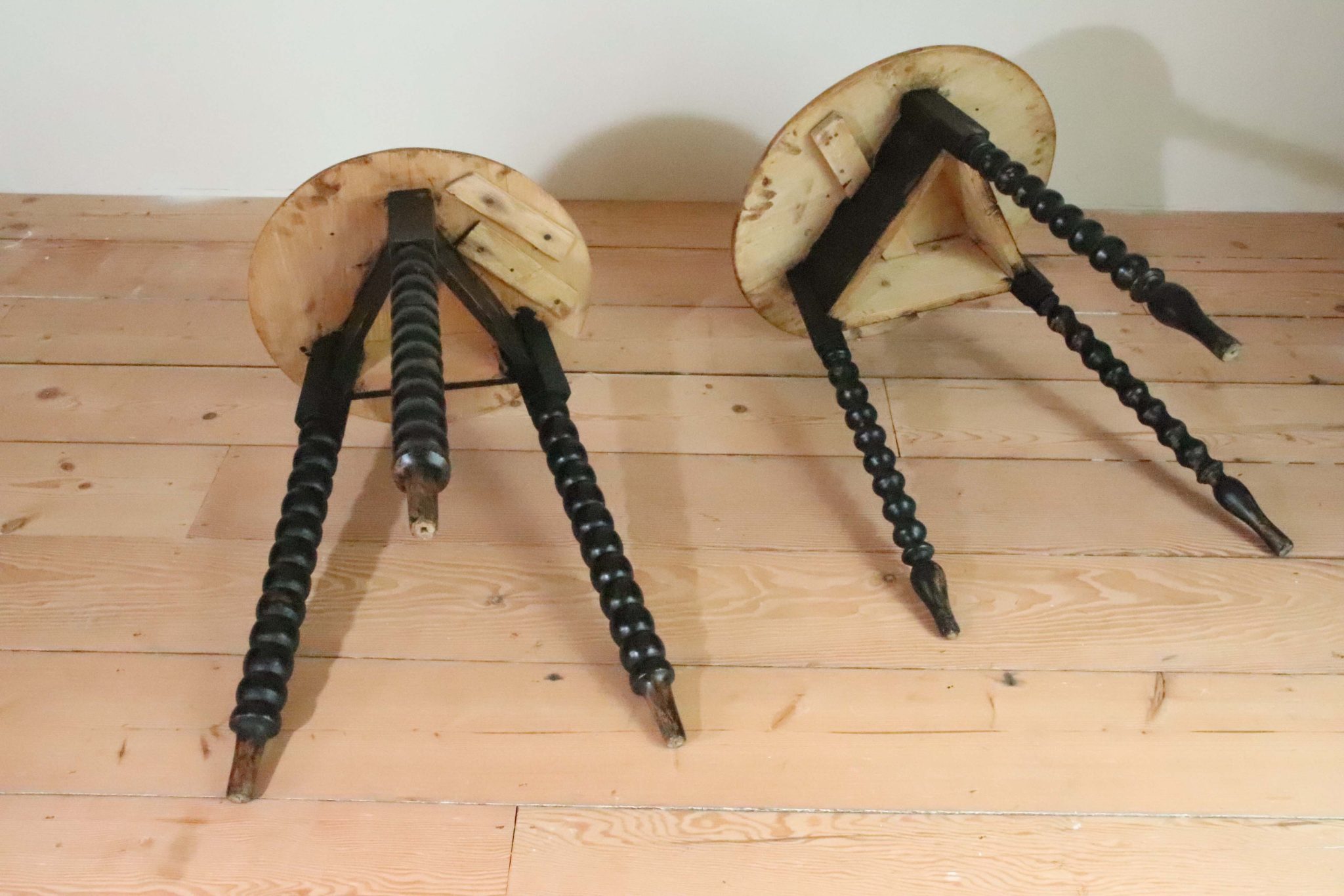 Near Pair Of 19Th Century Bobbin Cricket Tables. - Image 4