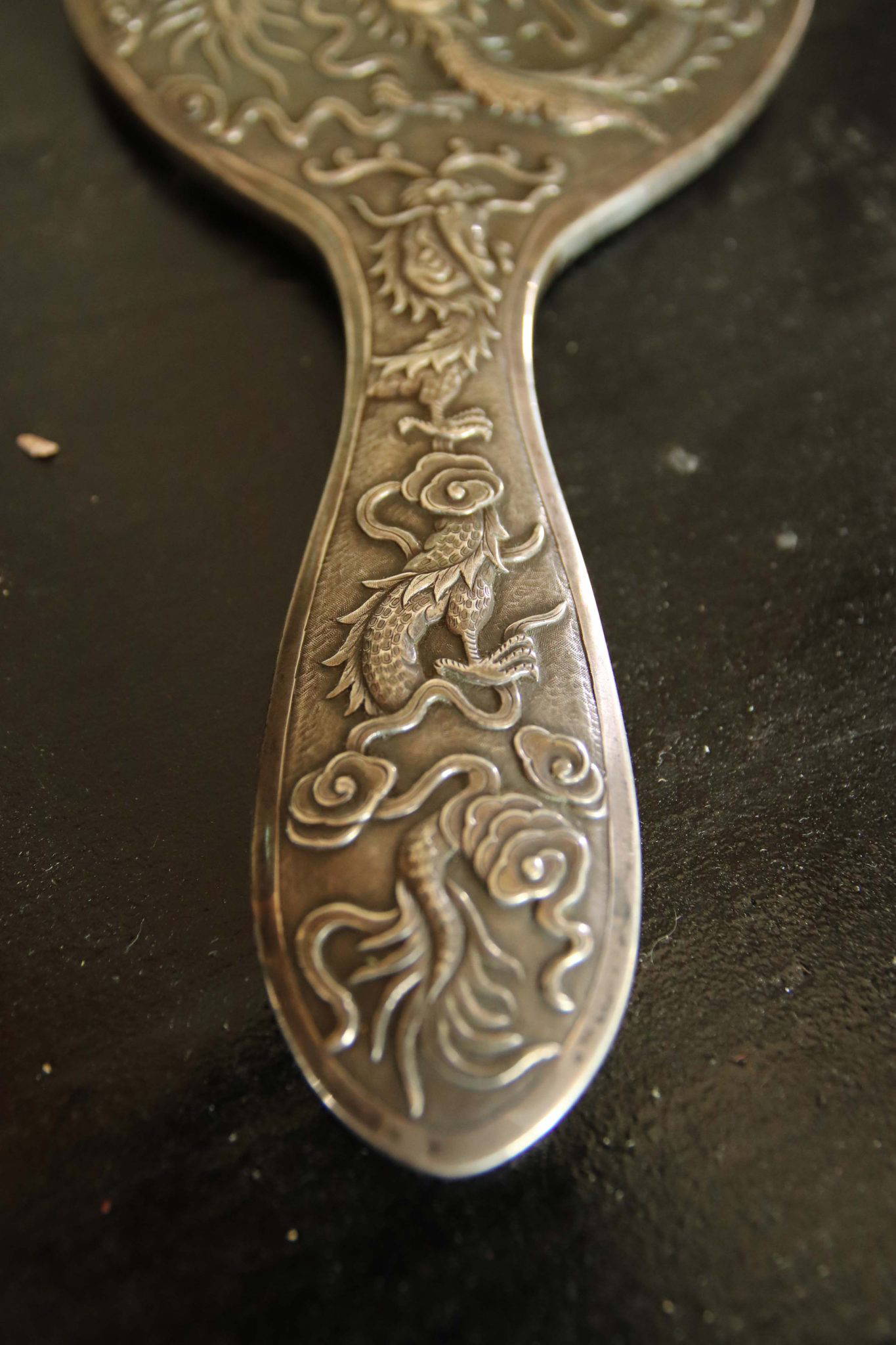 Edwardian Silver Dressing Mirror. - Image 7