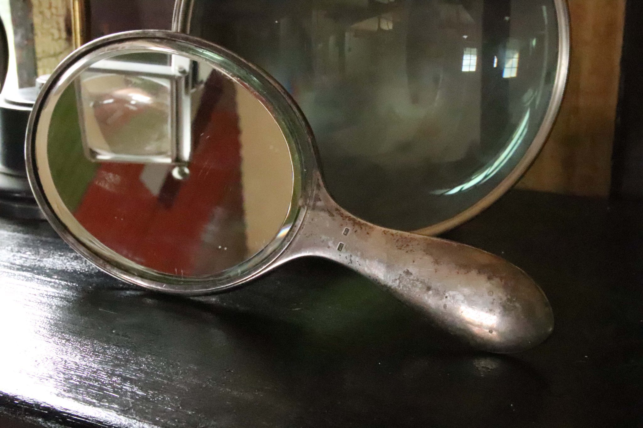 Edwardian Silver Dressing Mirror. - Image 6