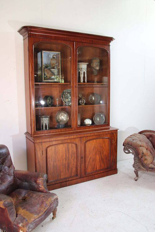 19Th Century Breakfront Bookcase.