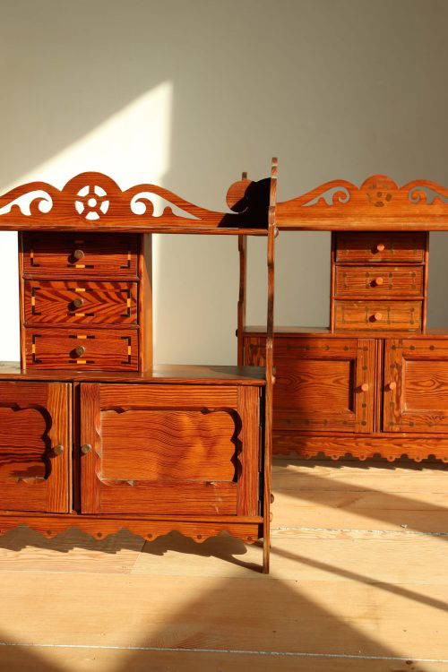 A Pair Of 19Th Century Wall Cabinets.