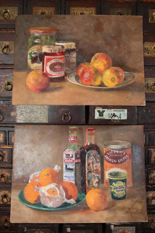 A Pair Of Naive 1920s Still Life Paintings.