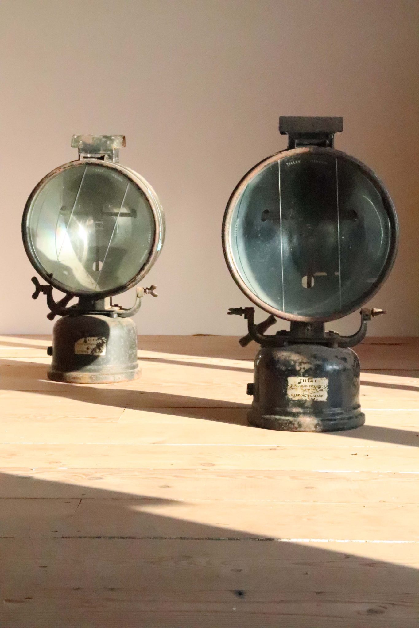 WWII-period Tilley Floodlight Projectors.