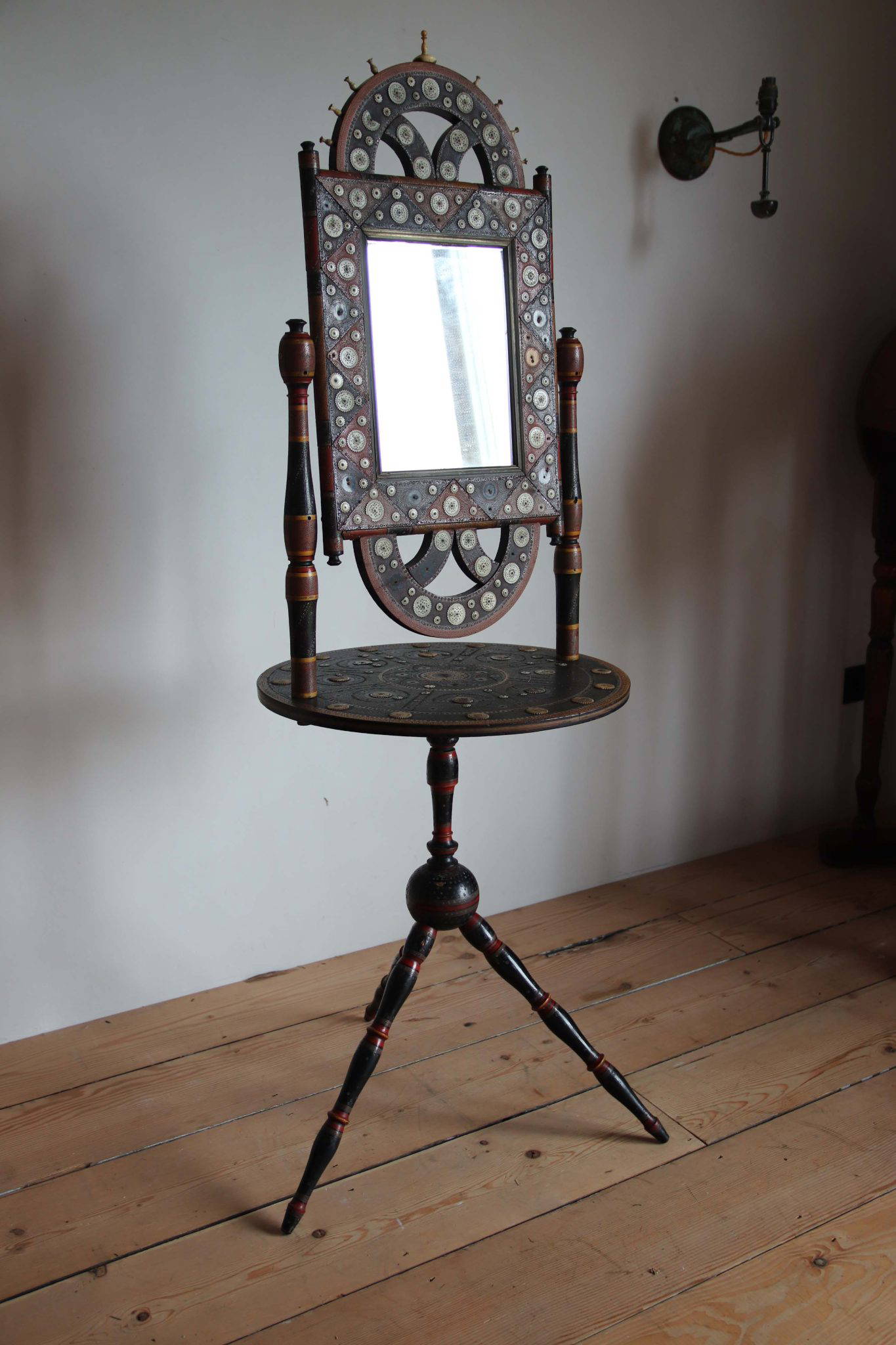 19Th Century Anglo-Indian Lacquer Dressing Mirror.